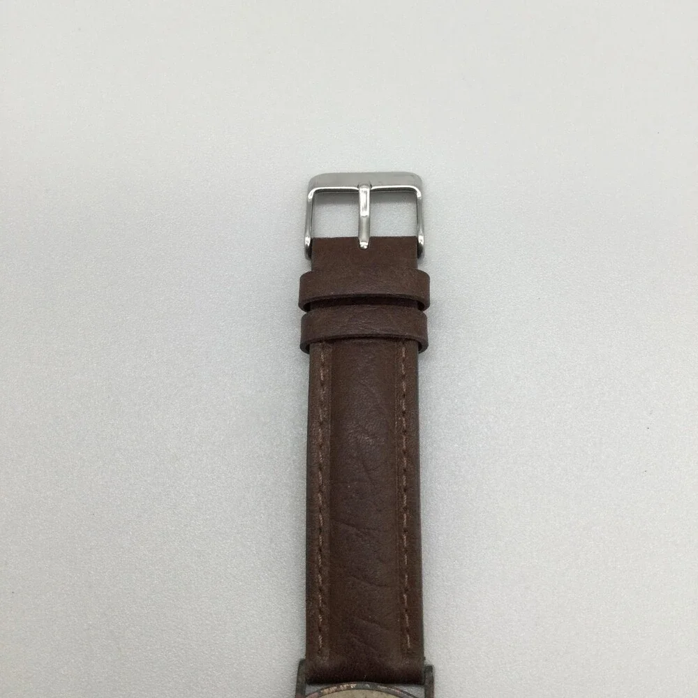 Fossil Mens Watch 36mm Stone on Copper Leather Classic Patina Case New Battery